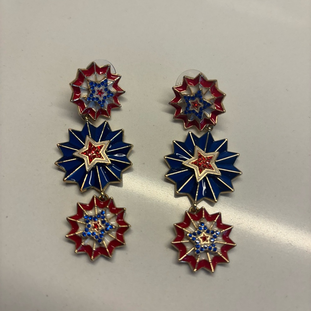 Sugar fix by baublebar Patriotic Drop Earrings in Red, White & Blue